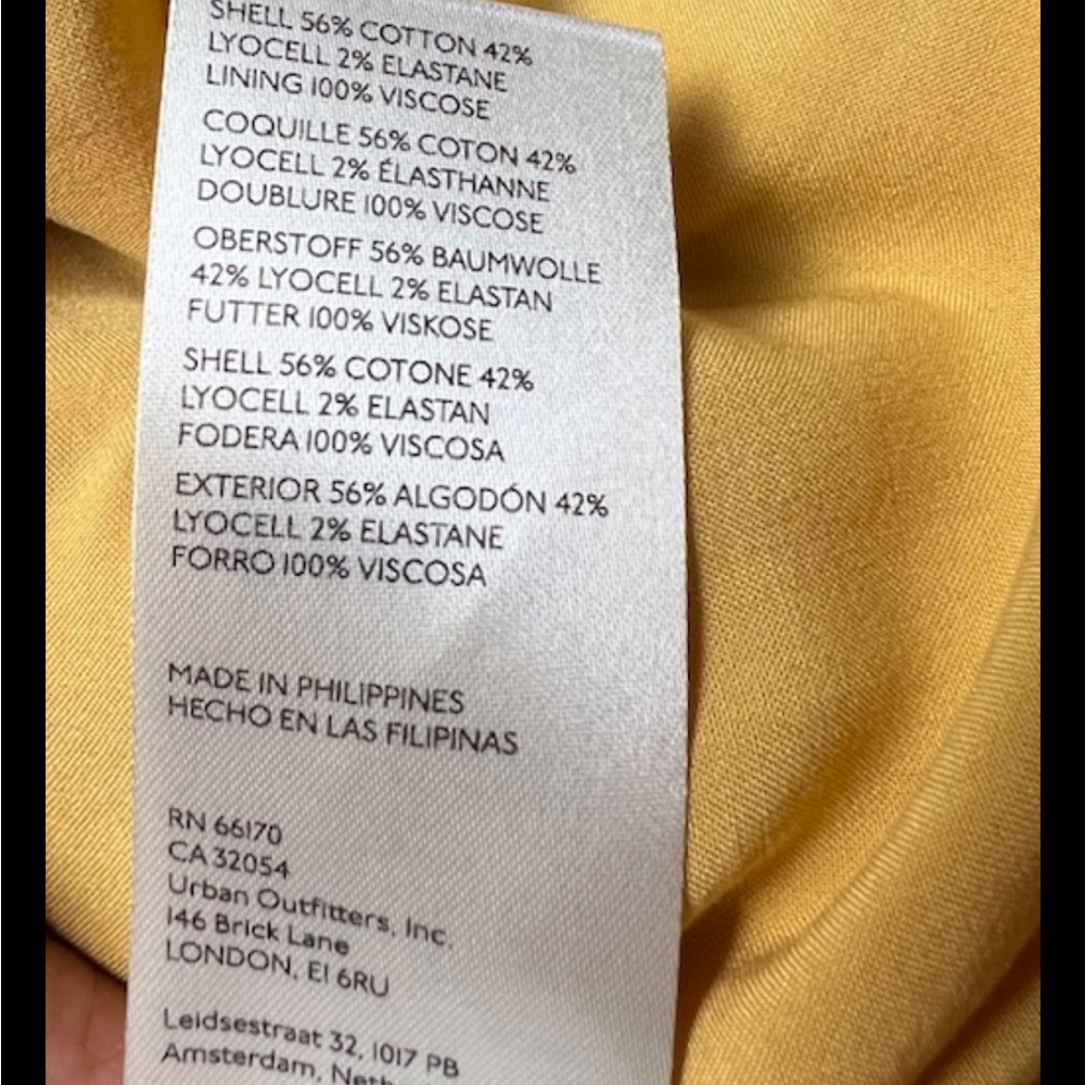 ANTHROPOLOGIE Tie Back Dress Boho Cap Sleeves Gold Blue Open Back Mini Plus 22W - Picture 12 of 12